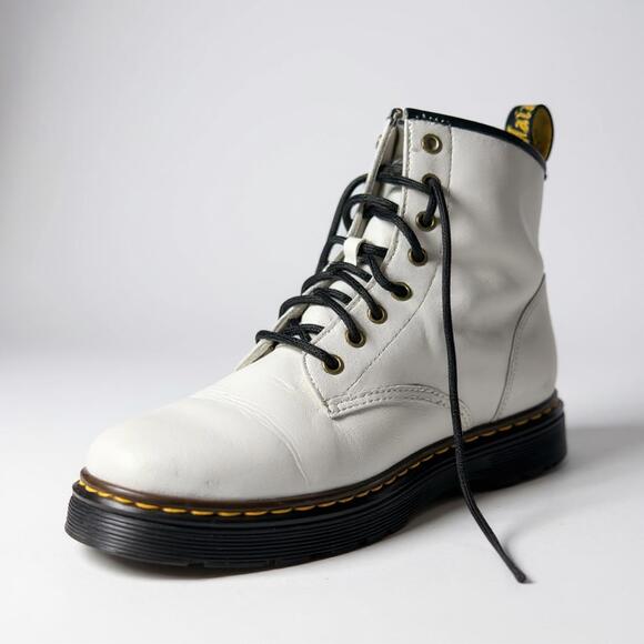 Dr. Martens Zavala White Leather Lace-Up Combat Boots – Women’s 10 - Picture 3 of 7
